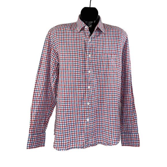 J. Crew Irish Linen Check Button Down Shirt Baird McNutt 43645 - Picture 1 of 6